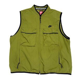 Nike Tech Woven Vest Mens Pacific Moss Green Black Full XL